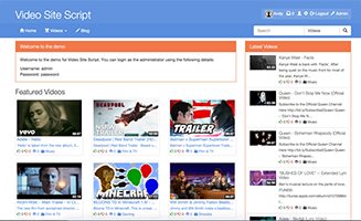 Video Site Script demo preview